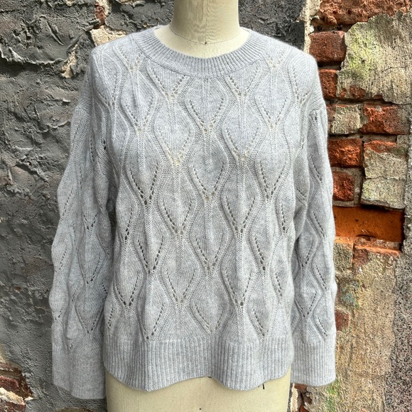 Autumn Cashmere Sweaters - AUTUMN CASHMERE Pointelle-knit cashmere sweater